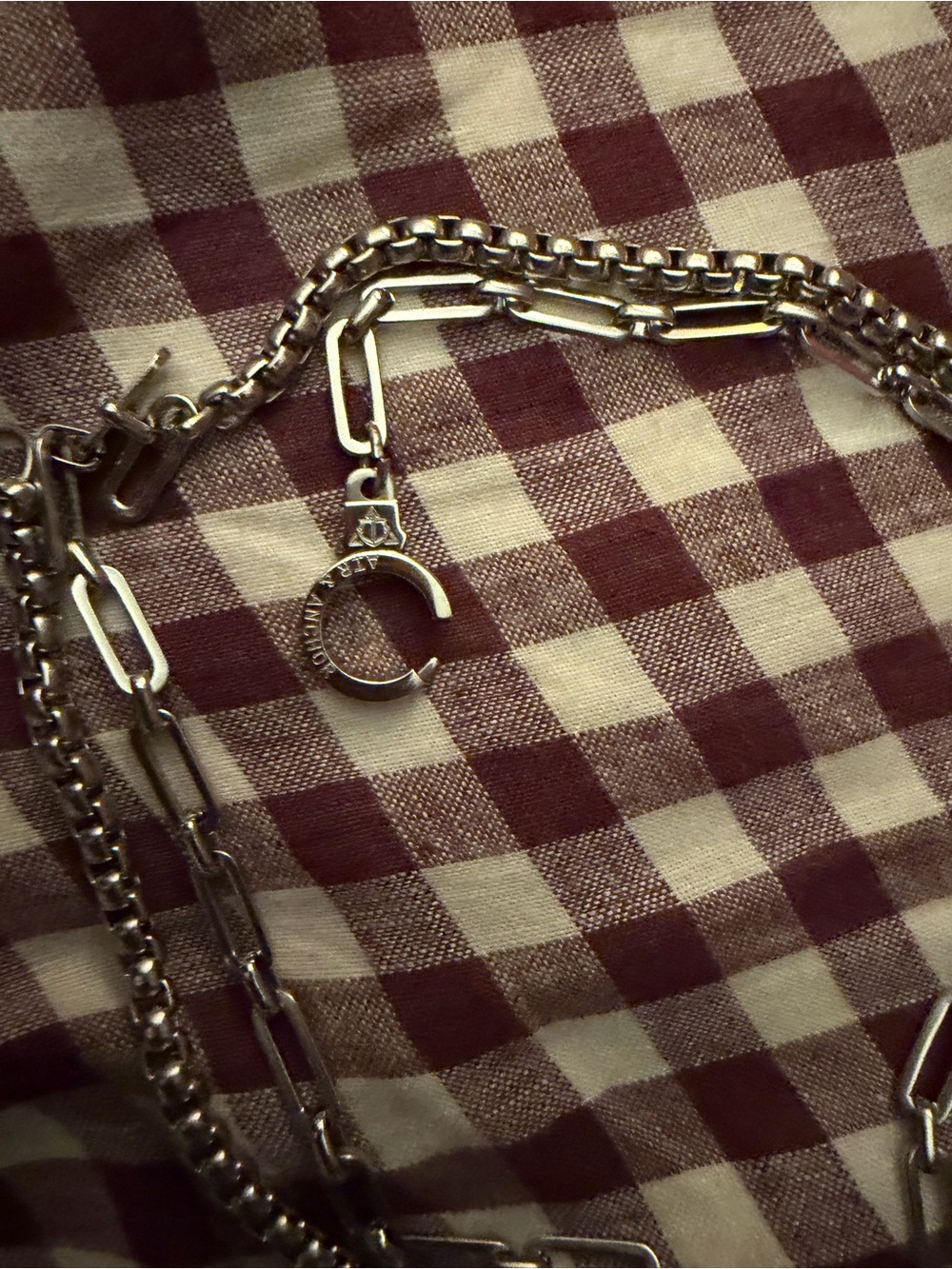 Air and Anchor : chain reaction wrap cuff keeper necklace (34 inch)